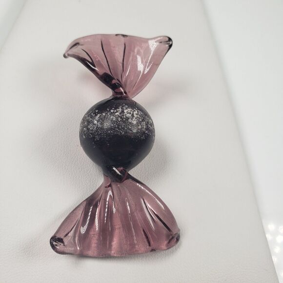 Vintage 1960's Murano Art Art Glass Candy Amethyst Purple White Rare - Picture 6 of 8